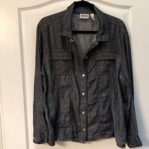 Chico’s Linen Shirt/Jacket - Picture 5 of 7